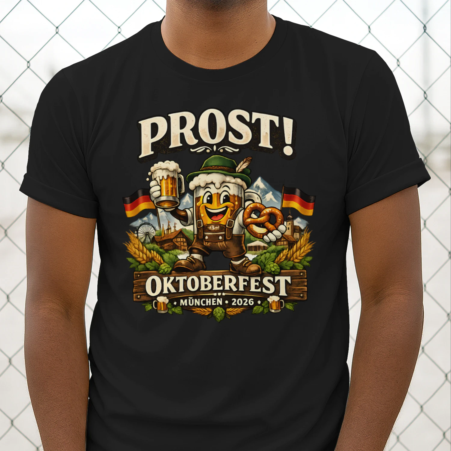 Prost! Oktoberfest München 2026 T-Shirt | Lustiges Wiesn Bier Festival Shirt für Damen & Herren