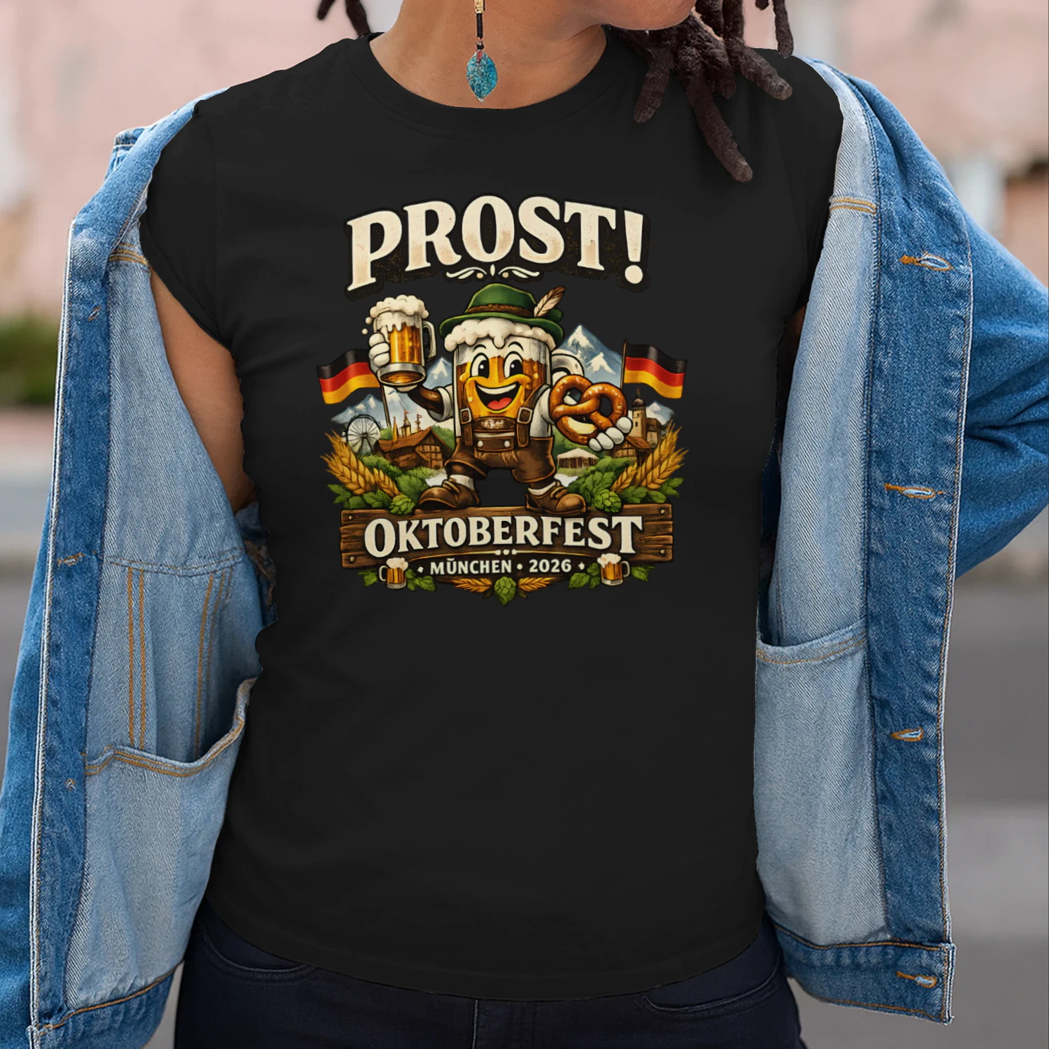 Prost! Oktoberfest München 2026 T-Shirt | Lustiges Wiesn Bier Festival Shirt für Damen & Herren