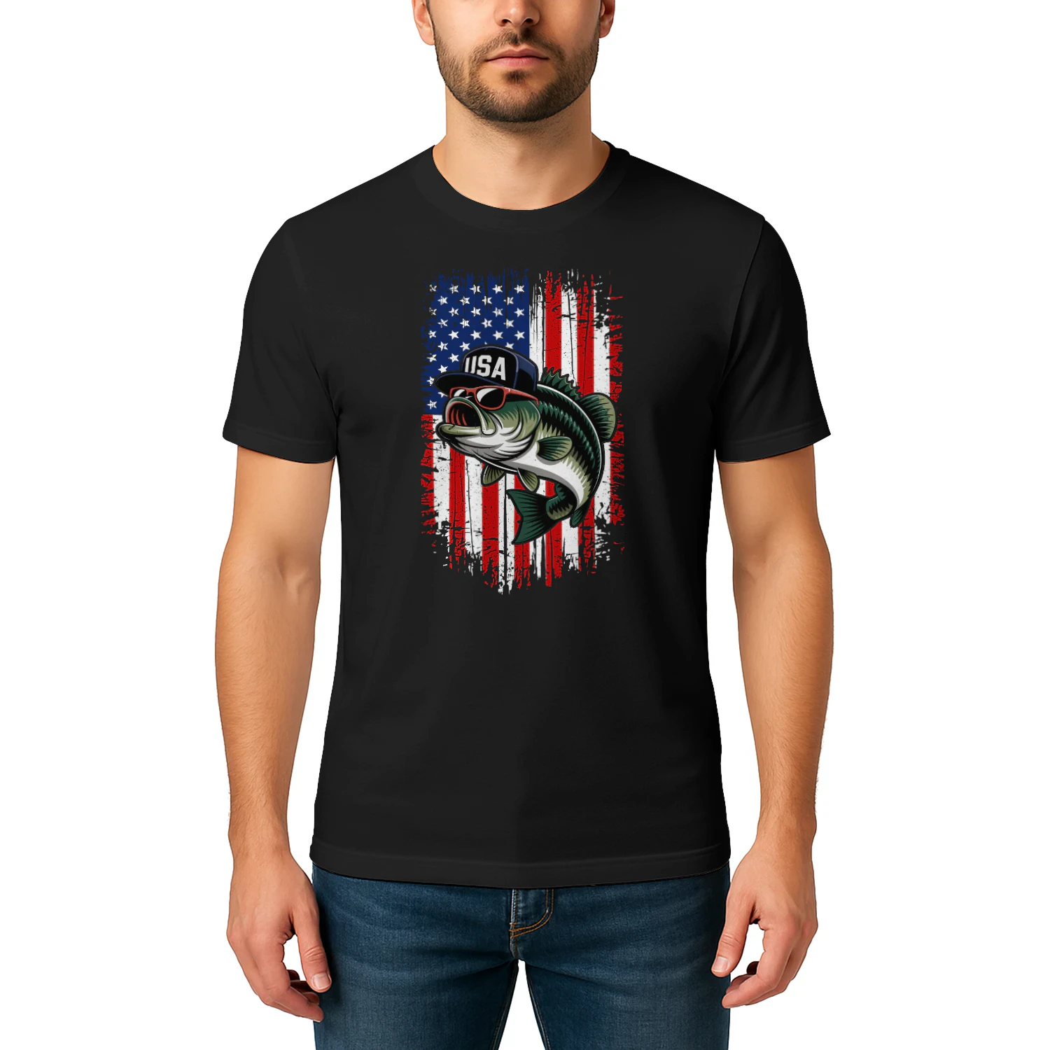 4th of July Fishing American Flag