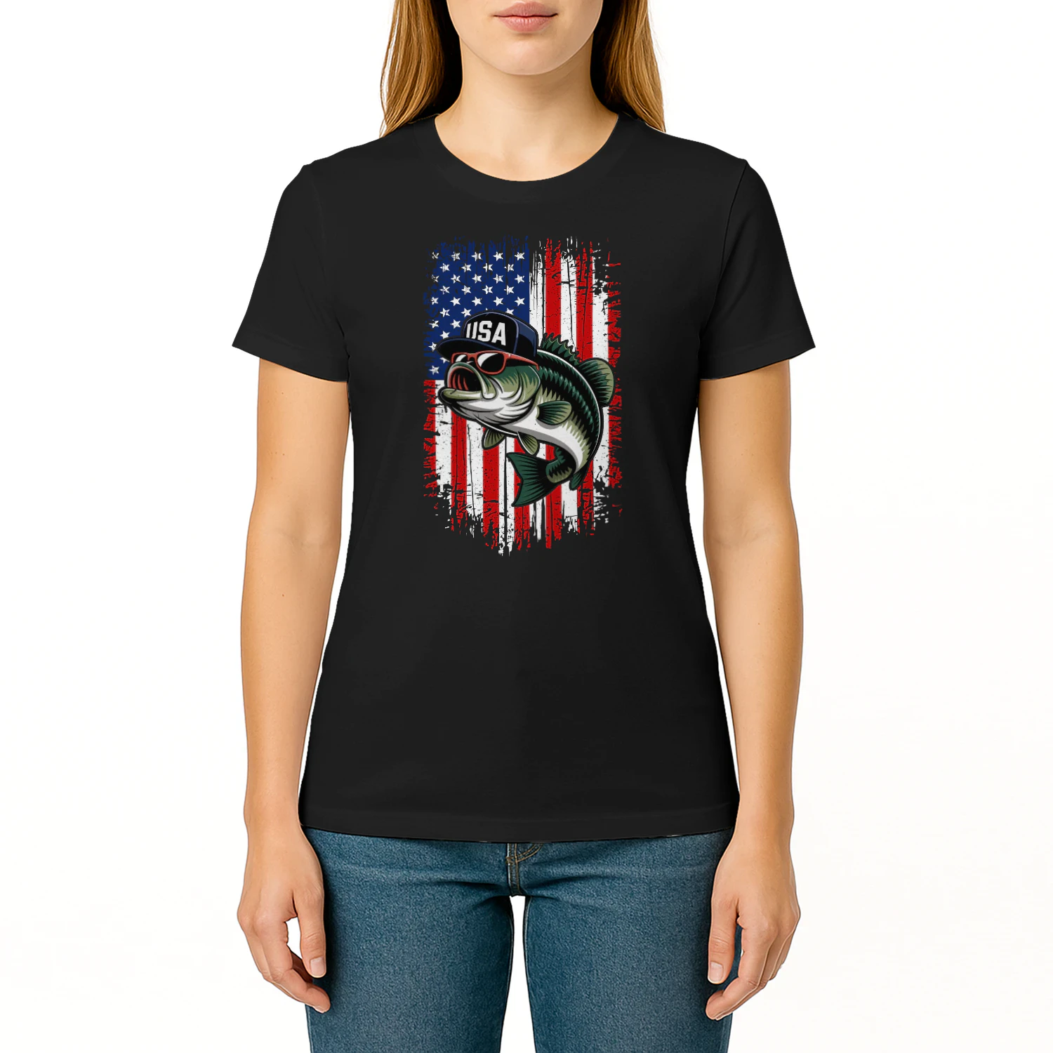 4th of July Fishing American Flag