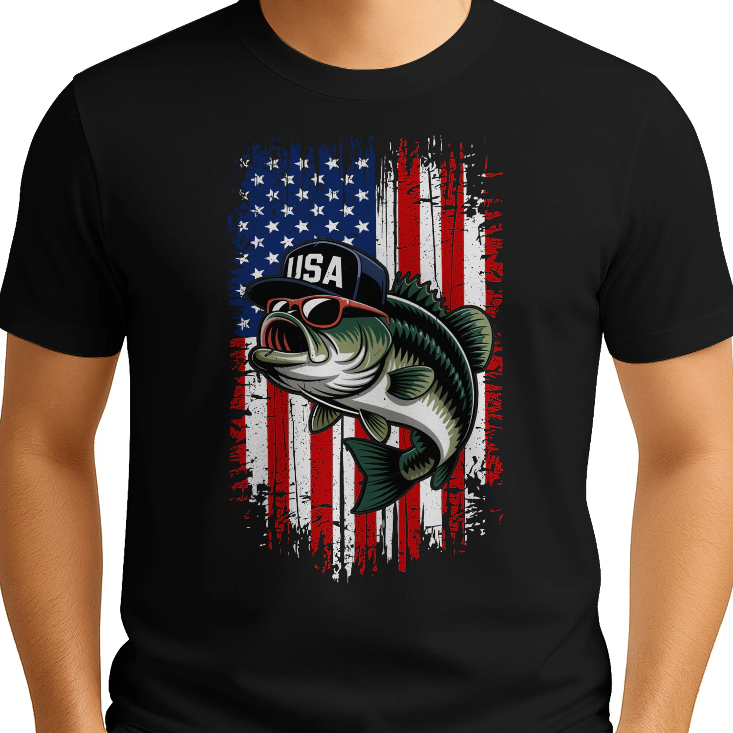 4th of July Fishing American Flag