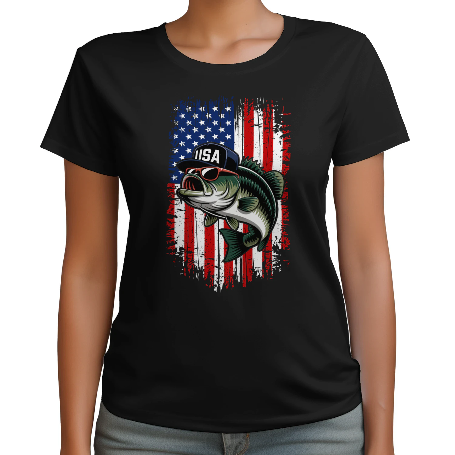 4th of July Fishing American Flag