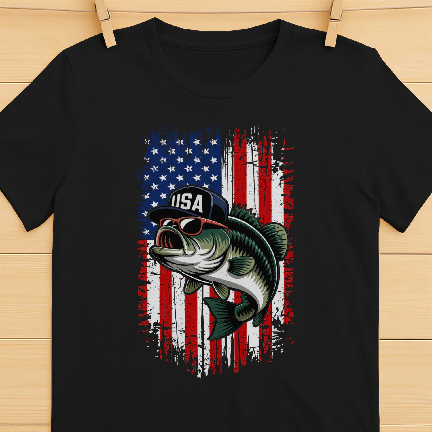 4th of July Fishing American Flag