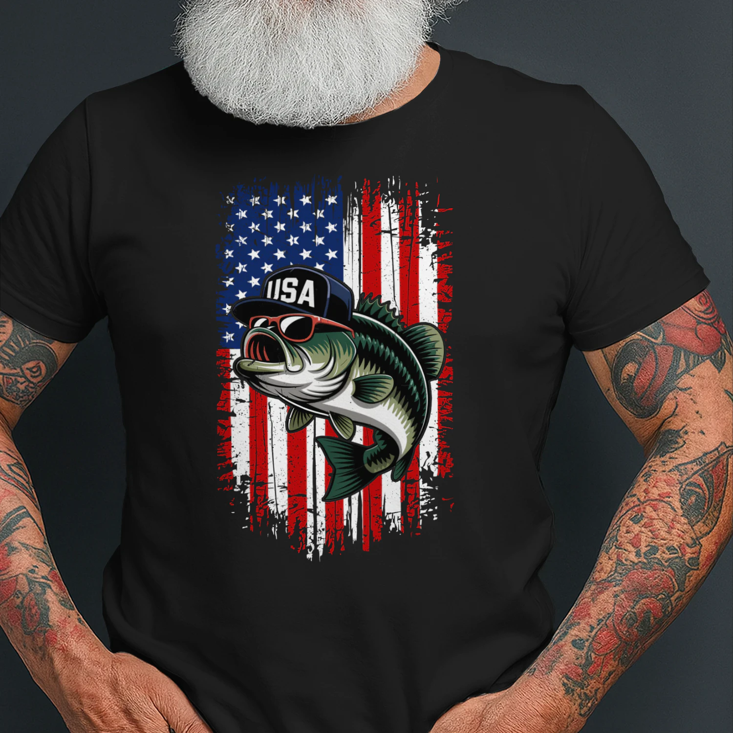 4th of July Fishing American Flag