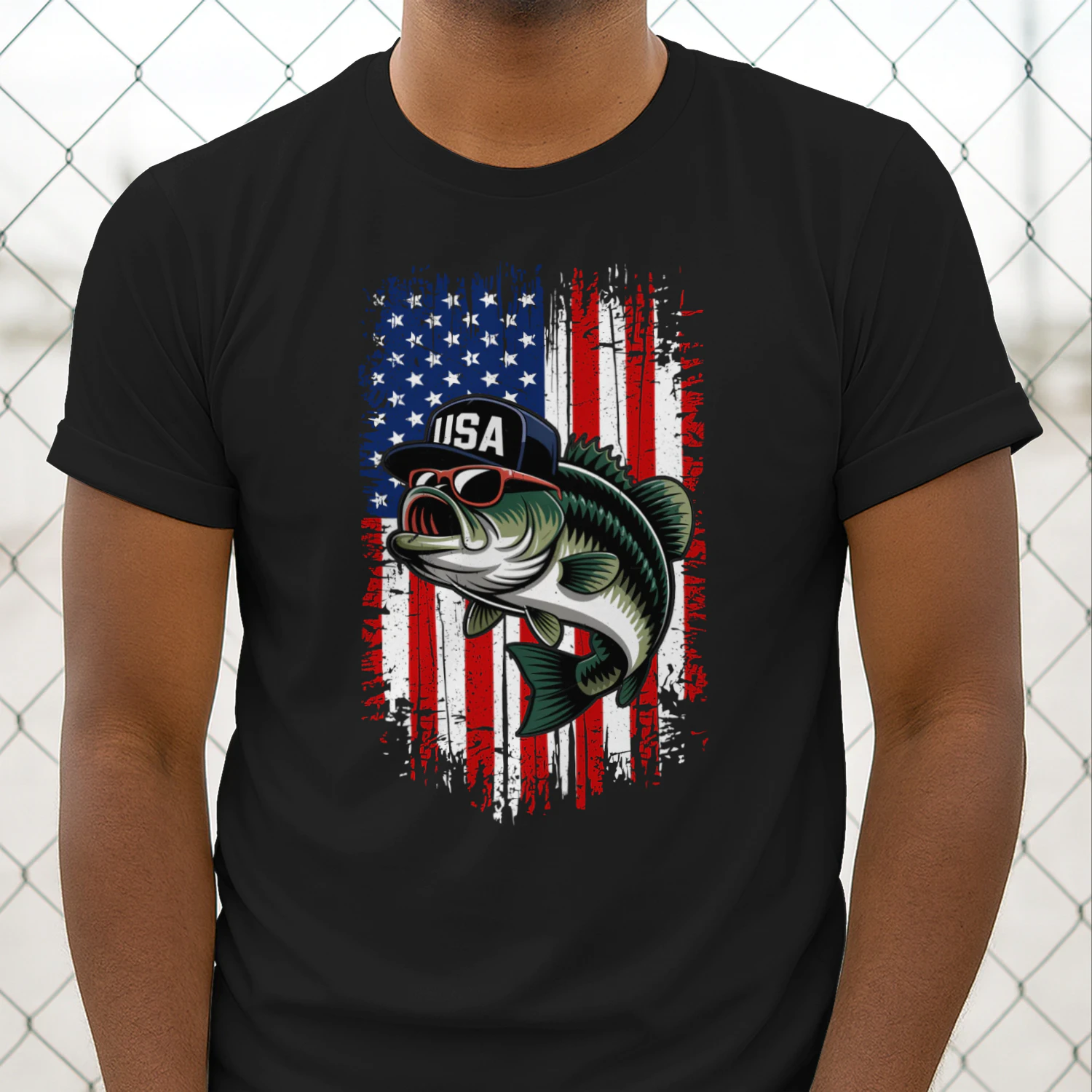 4th of July Fishing American Flag