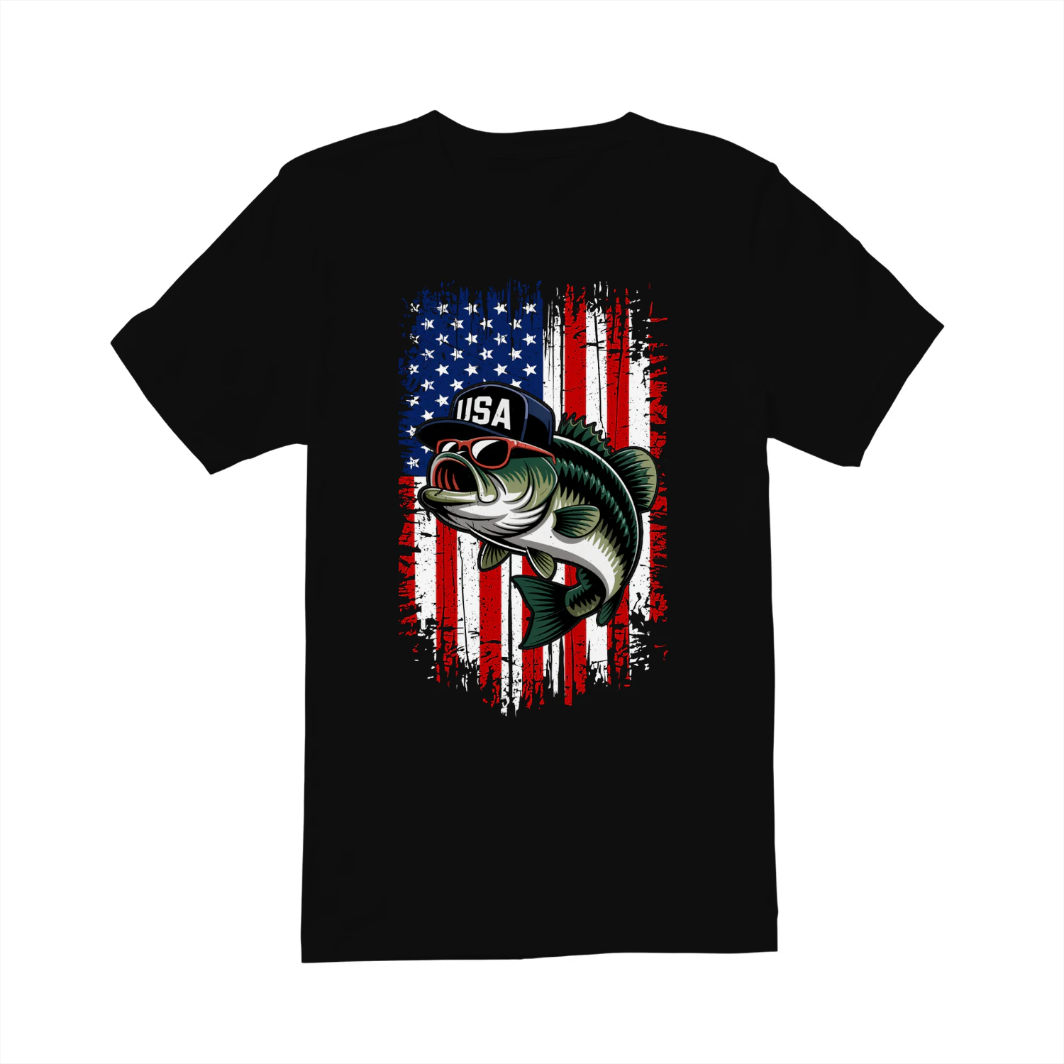 4th of July Fishing American Flag