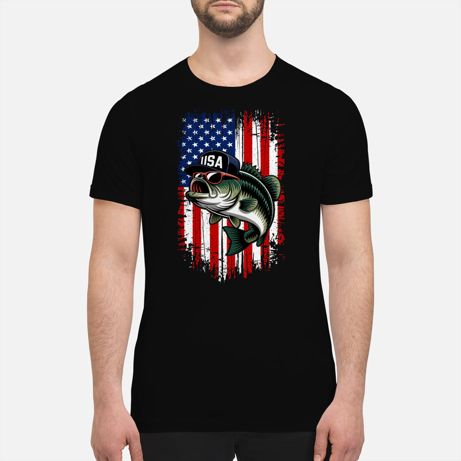 4th of July Fishing American Flag