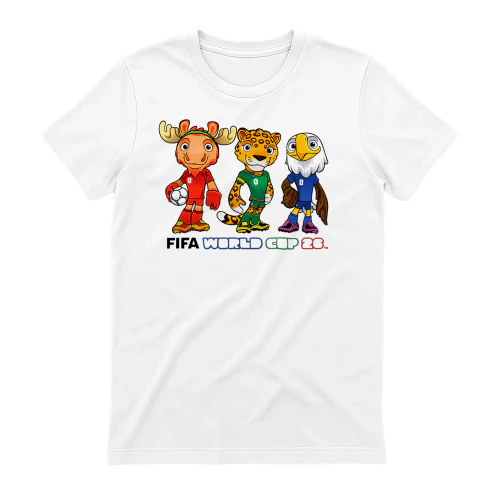 2026 Soccer Mascot Fan T-Shirt – USA Mexico Canada Football Tournament Tee – World Soccer Shirt for Fans
