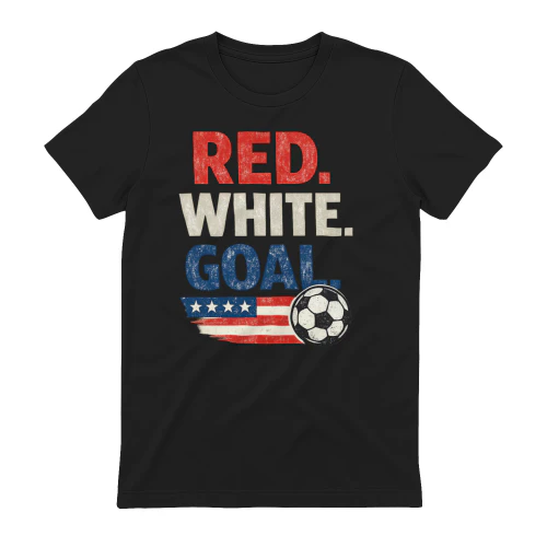 Red White Goal Soccer T-Shirt | USA Soccer Fan Shirt | Patriotic Soccer Tee | American Football Fan Gift | Summer Match Day Shirt