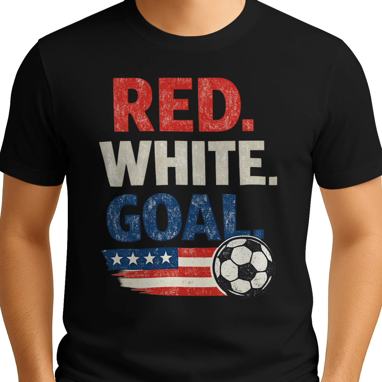 Red White Goal Soccer T-Shirt | USA Soccer Fan Shirt | Patriotic Soccer Tee | American Football Fan Gift | Summer Match Day Shirt