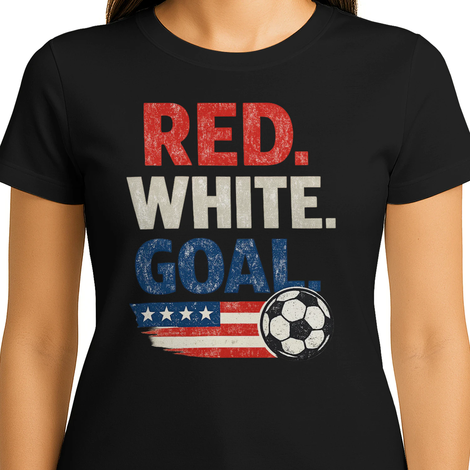 Red White Goal Soccer T-Shirt | USA Soccer Fan Shirt | Patriotic Soccer Tee | American Football Fan Gift | Summer Match Day Shirt