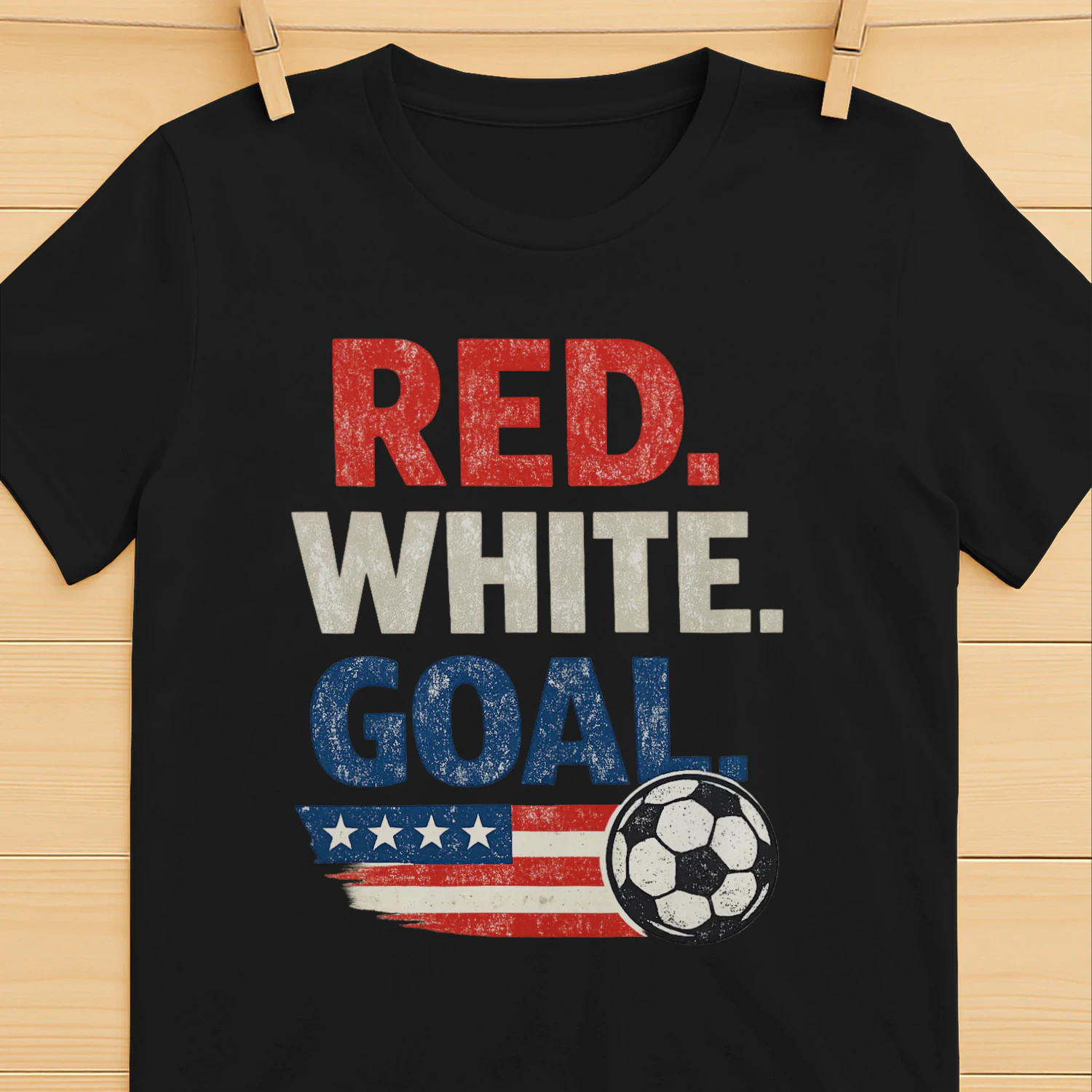 Red White Goal Soccer T-Shirt | USA Soccer Fan Shirt | Patriotic Soccer Tee | American Football Fan Gift | Summer Match Day Shirt