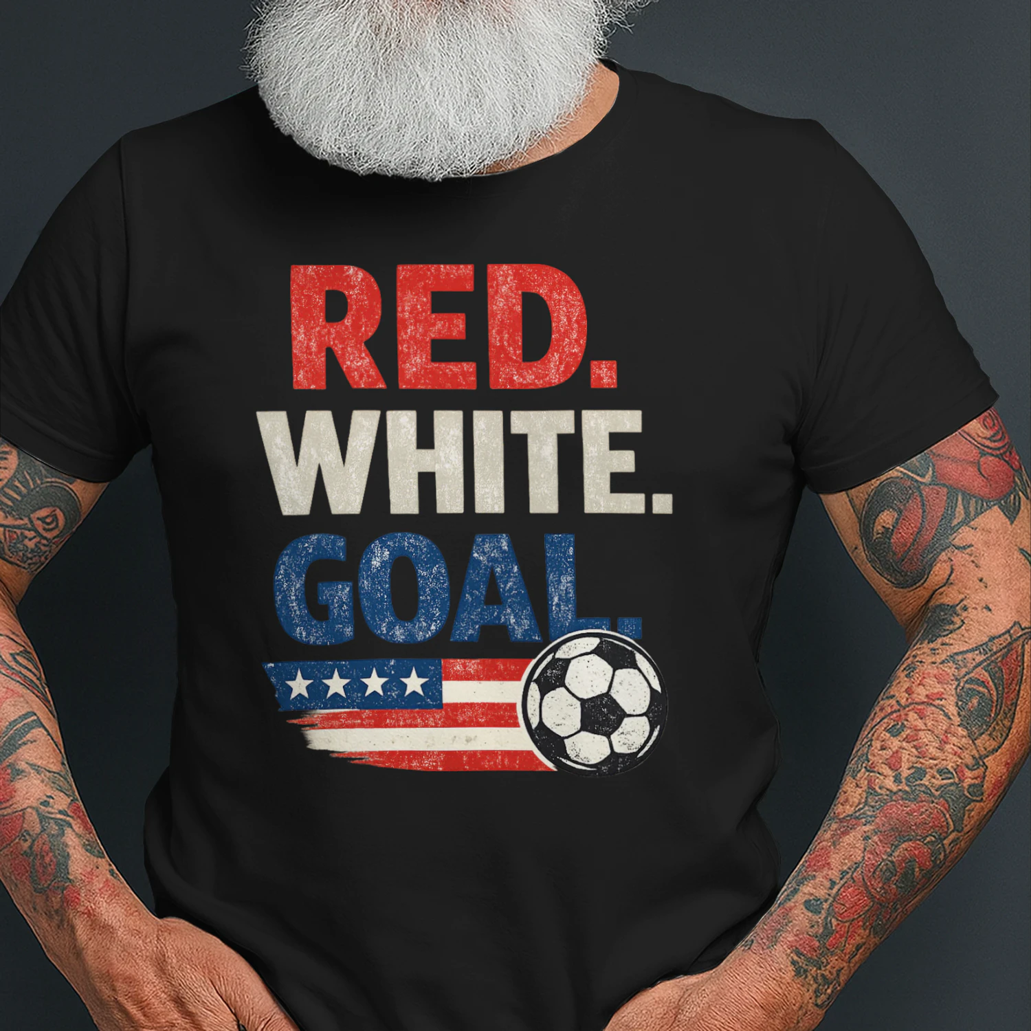 Red White Goal Soccer T-Shirt | USA Soccer Fan Shirt | Patriotic Soccer Tee | American Football Fan Gift | Summer Match Day Shirt