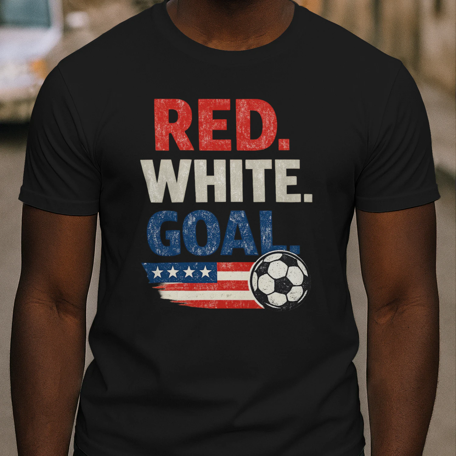 Red White Goal Soccer T-Shirt | USA Soccer Fan Shirt | Patriotic Soccer Tee | American Football Fan Gift | Summer Match Day Shirt