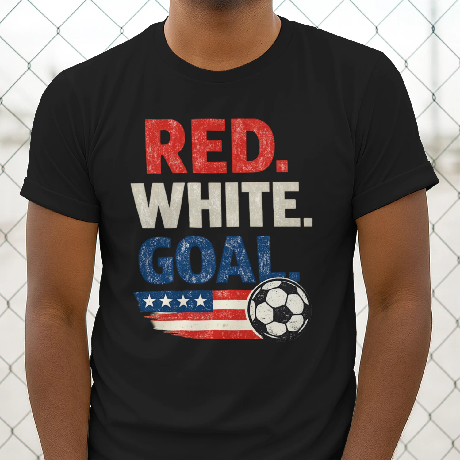 Red White Goal Soccer T-Shirt | USA Soccer Fan Shirt | Patriotic Soccer Tee | American Football Fan Gift | Summer Match Day Shirt