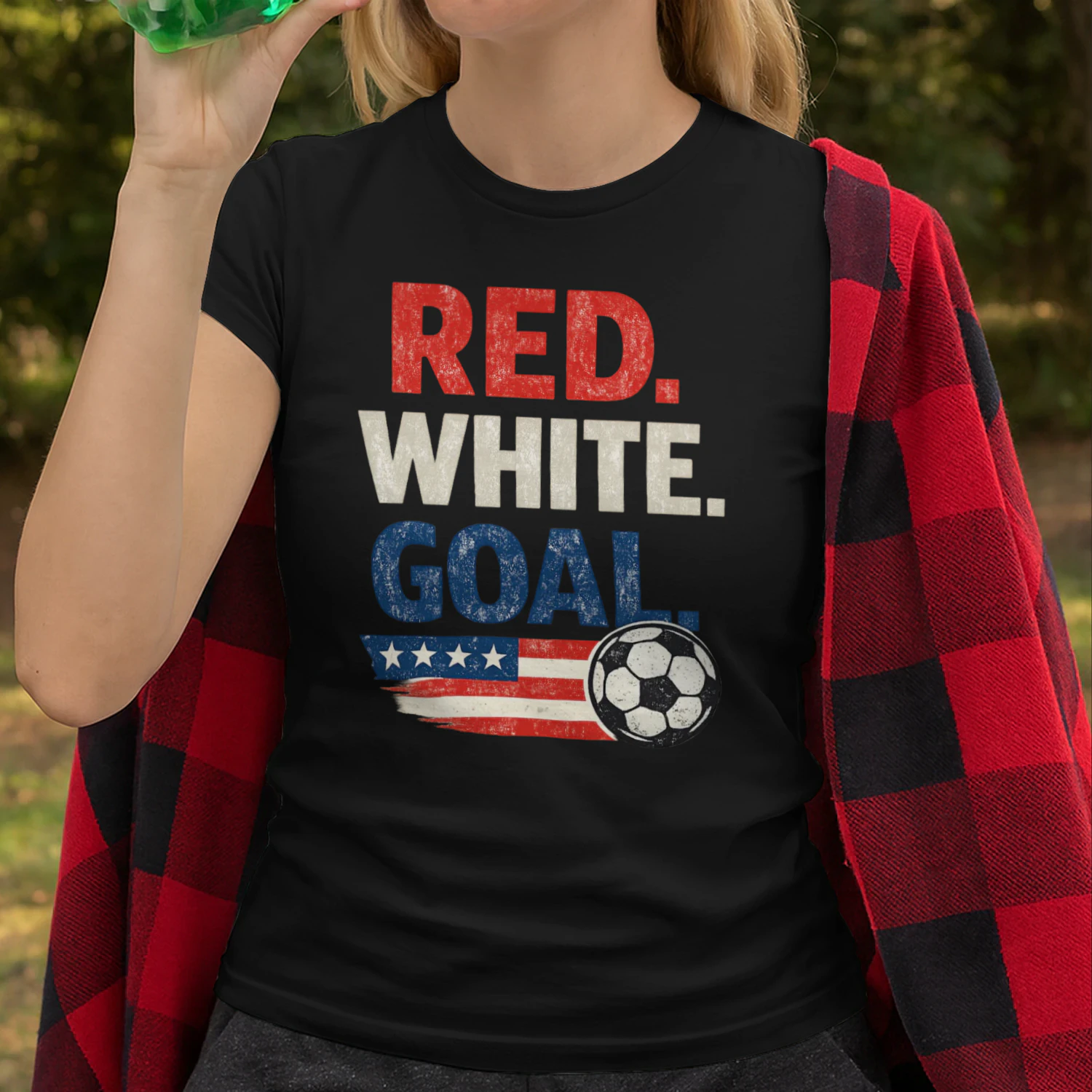 Red White Goal Soccer T-Shirt | USA Soccer Fan Shirt | Patriotic Soccer Tee | American Football Fan Gift | Summer Match Day Shirt