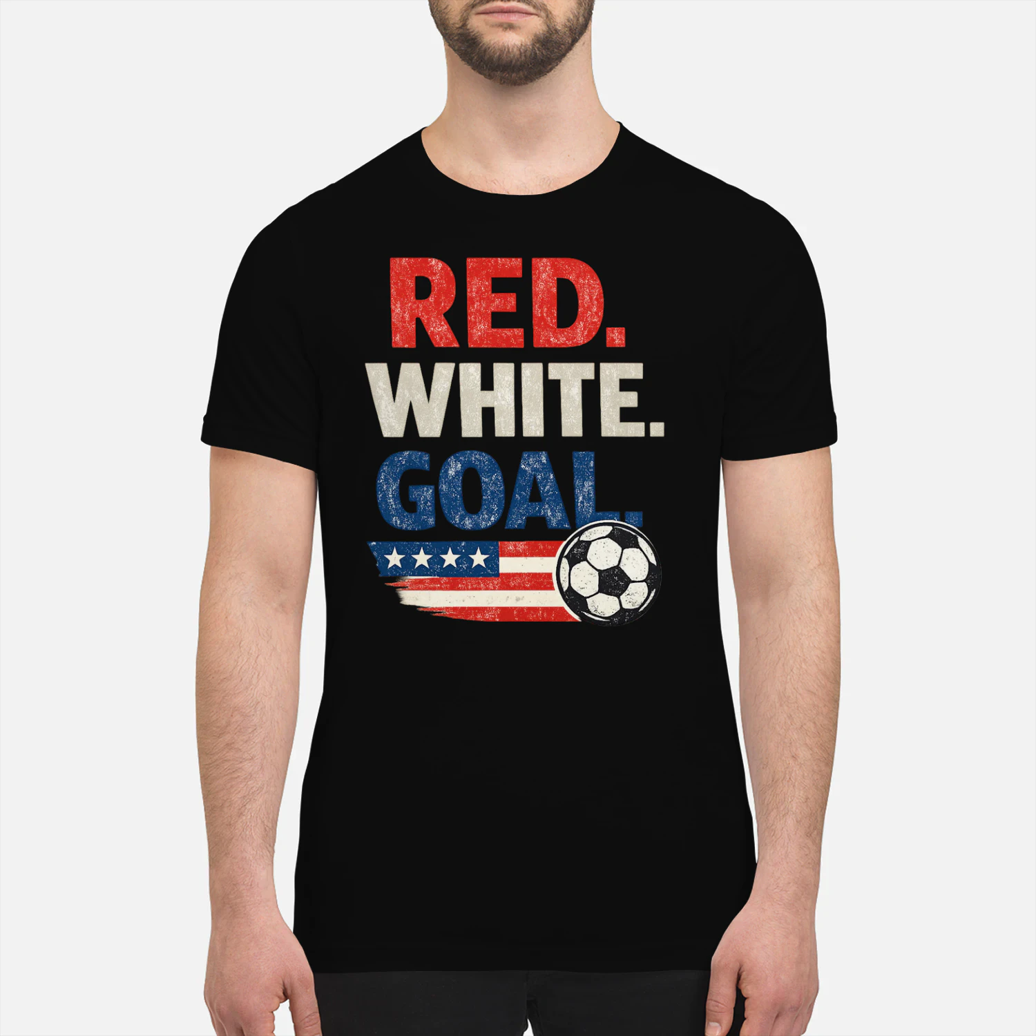 Red White Goal Soccer T-Shirt | USA Soccer Fan Shirt | Patriotic Soccer Tee | American Football Fan Gift | Summer Match Day Shirt