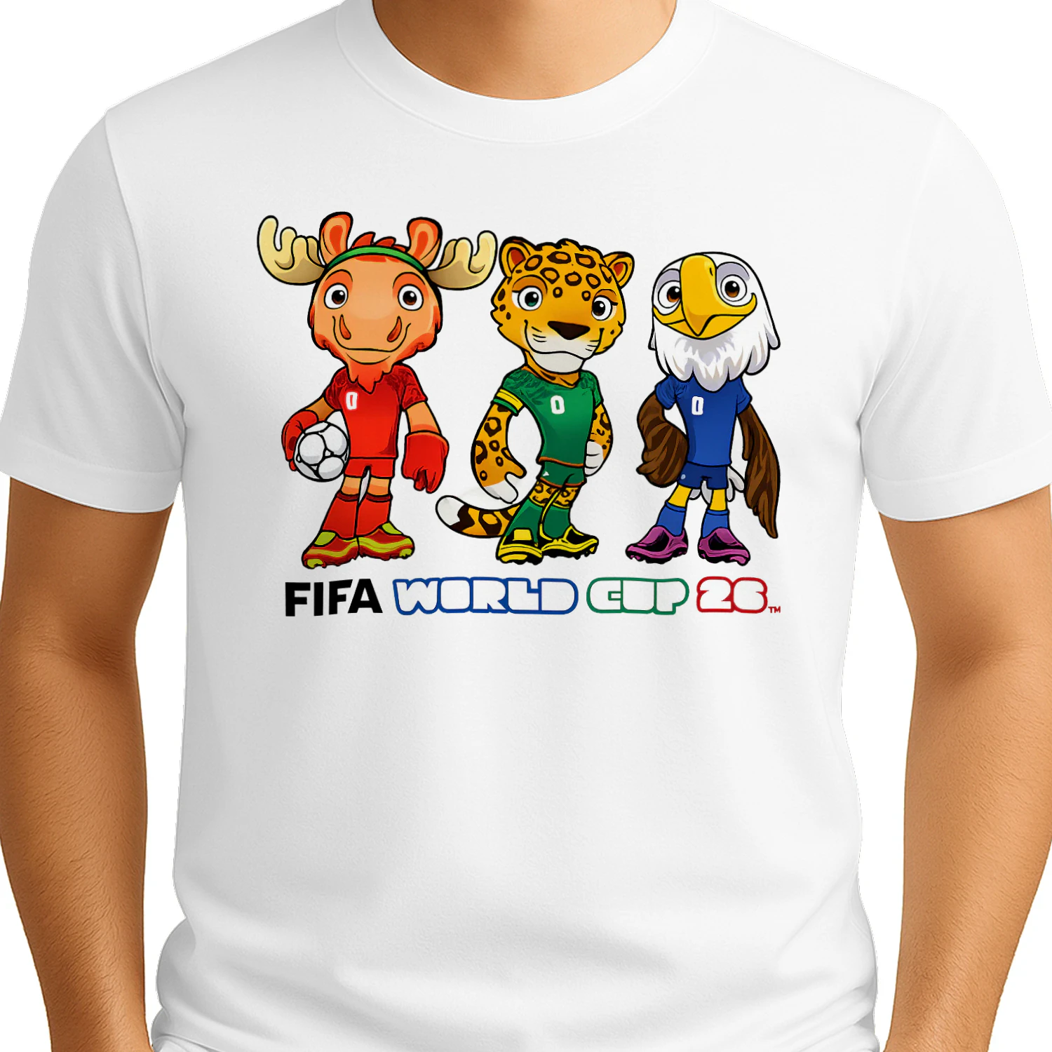 2026 Soccer Mascot Fan T-Shirt – USA Mexico Canada Football Tournament Tee – World Soccer Shirt for Fans