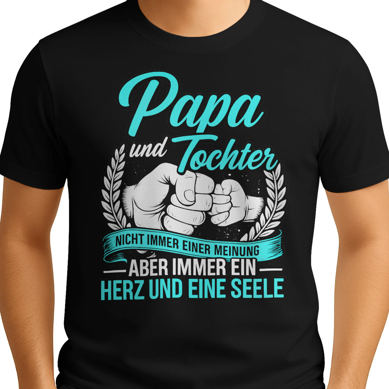 Papa und Tochter T-Shirt – Nicht immer einer Meinung aber immer ein Herz und eine Seele – Geschenk für Papa – Vater Tochter Shirt – Familien Geschenk