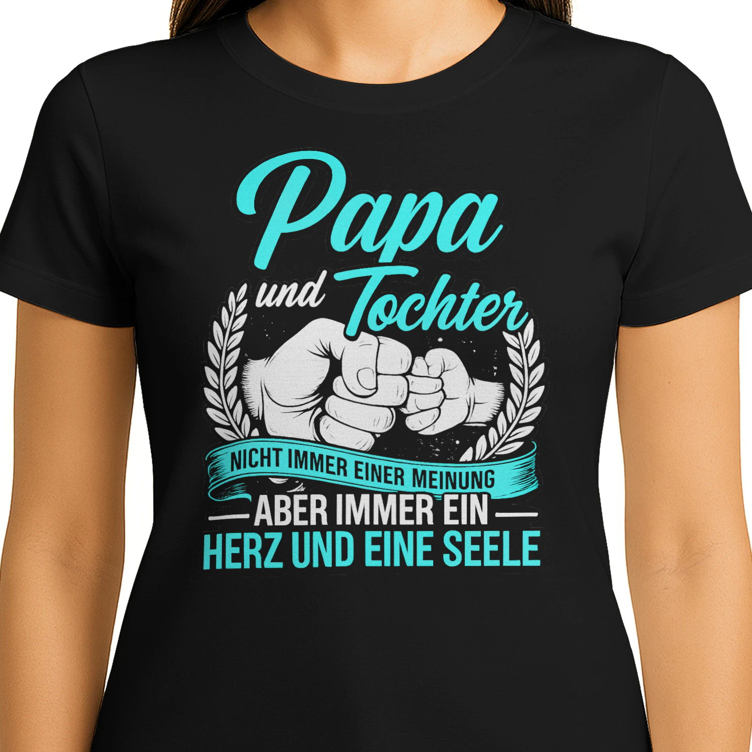Papa und Tochter T-Shirt – Nicht immer einer Meinung aber immer ein Herz und eine Seele – Geschenk für Papa – Vater Tochter Shirt – Familien Geschenk
