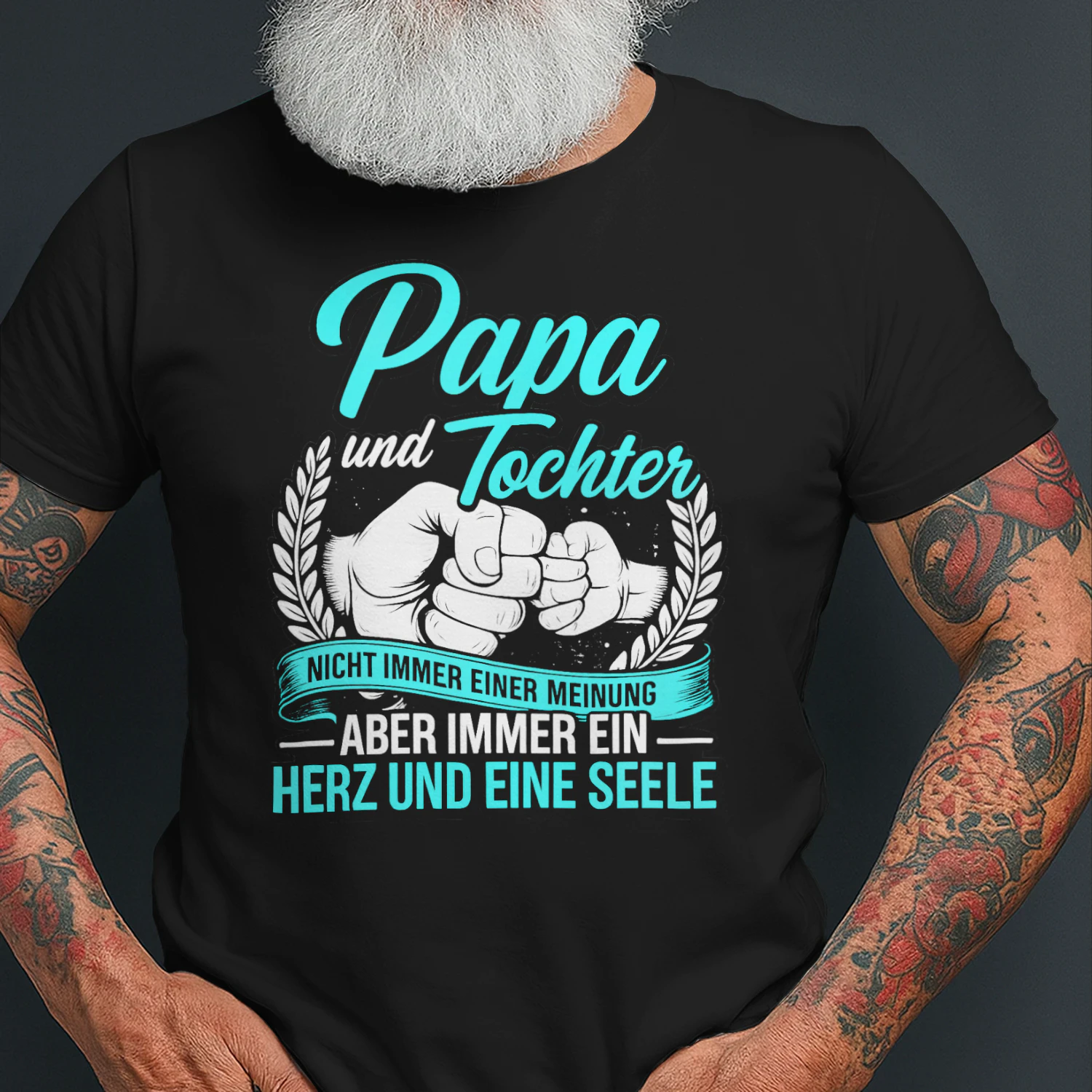 Papa und Tochter T-Shirt – Nicht immer einer Meinung aber immer ein Herz und eine Seele – Geschenk für Papa – Vater Tochter Shirt – Familien Geschenk