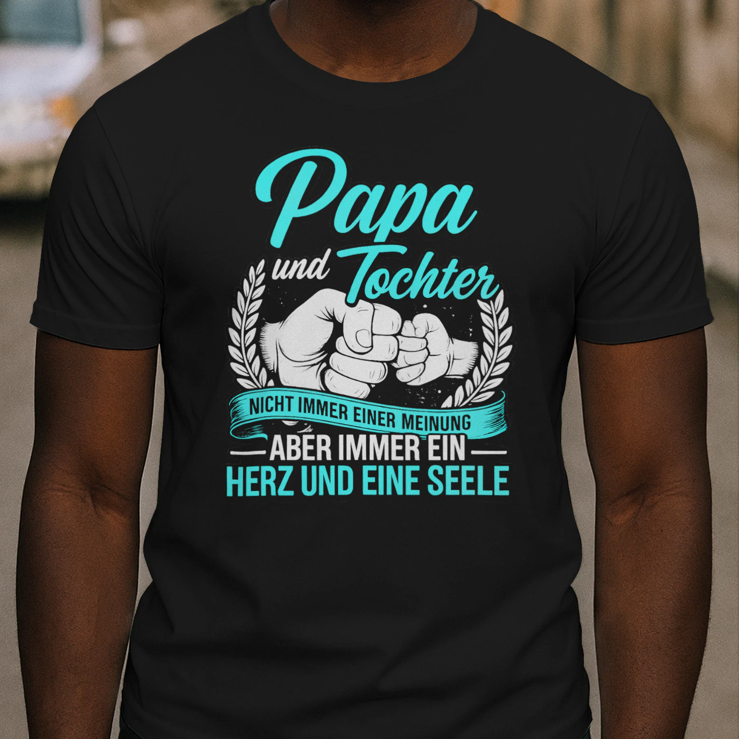 Papa und Tochter T-Shirt – Nicht immer einer Meinung aber immer ein Herz und eine Seele – Geschenk für Papa – Vater Tochter Shirt – Familien Geschenk