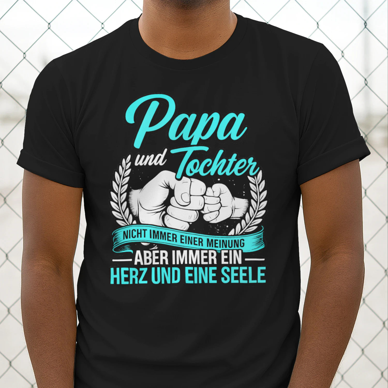 Papa und Tochter T-Shirt – Nicht immer einer Meinung aber immer ein Herz und eine Seele – Geschenk für Papa – Vater Tochter Shirt – Familien Geschenk