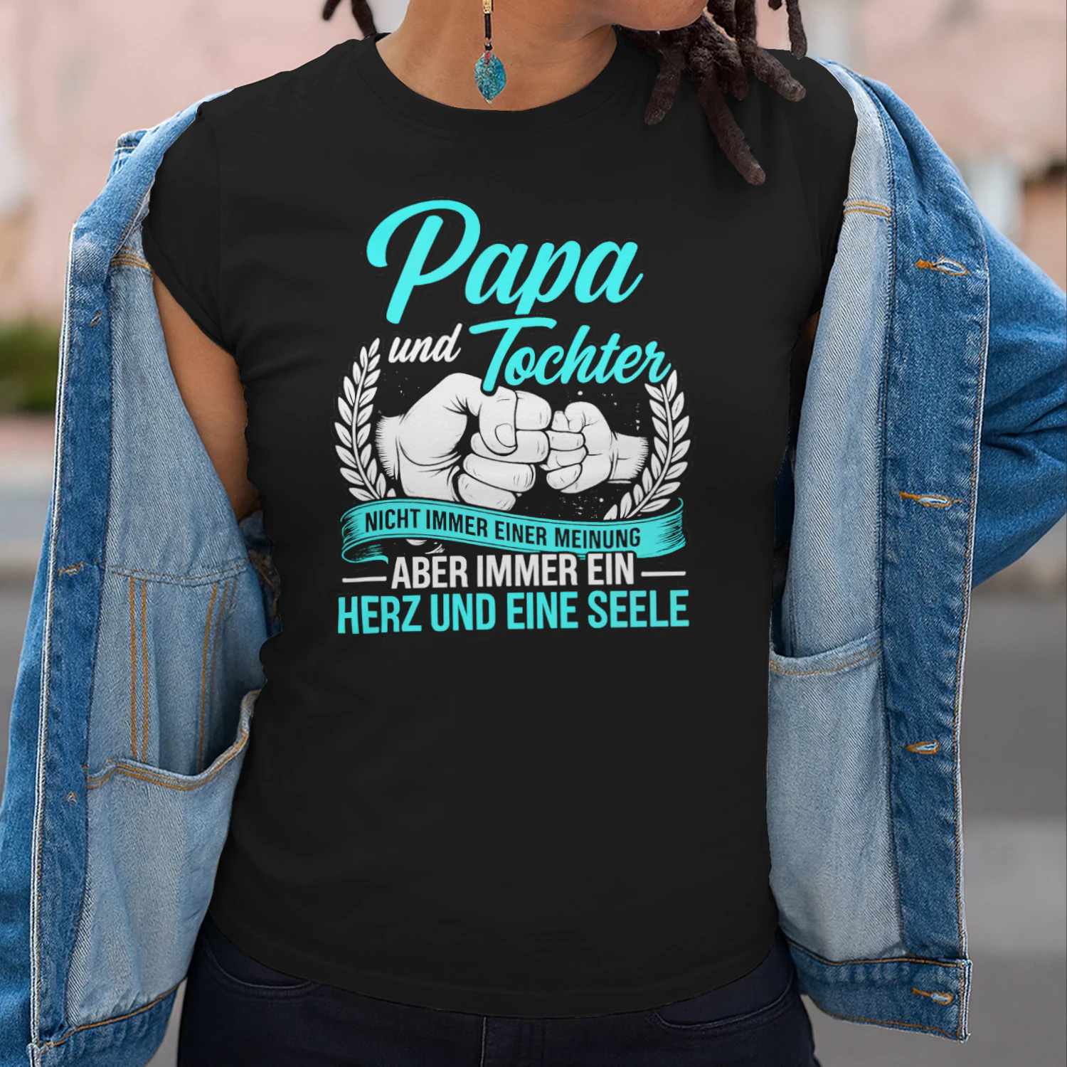 Papa und Tochter T-Shirt – Nicht immer einer Meinung aber immer ein Herz und eine Seele – Geschenk für Papa – Vater Tochter Shirt – Familien Geschenk