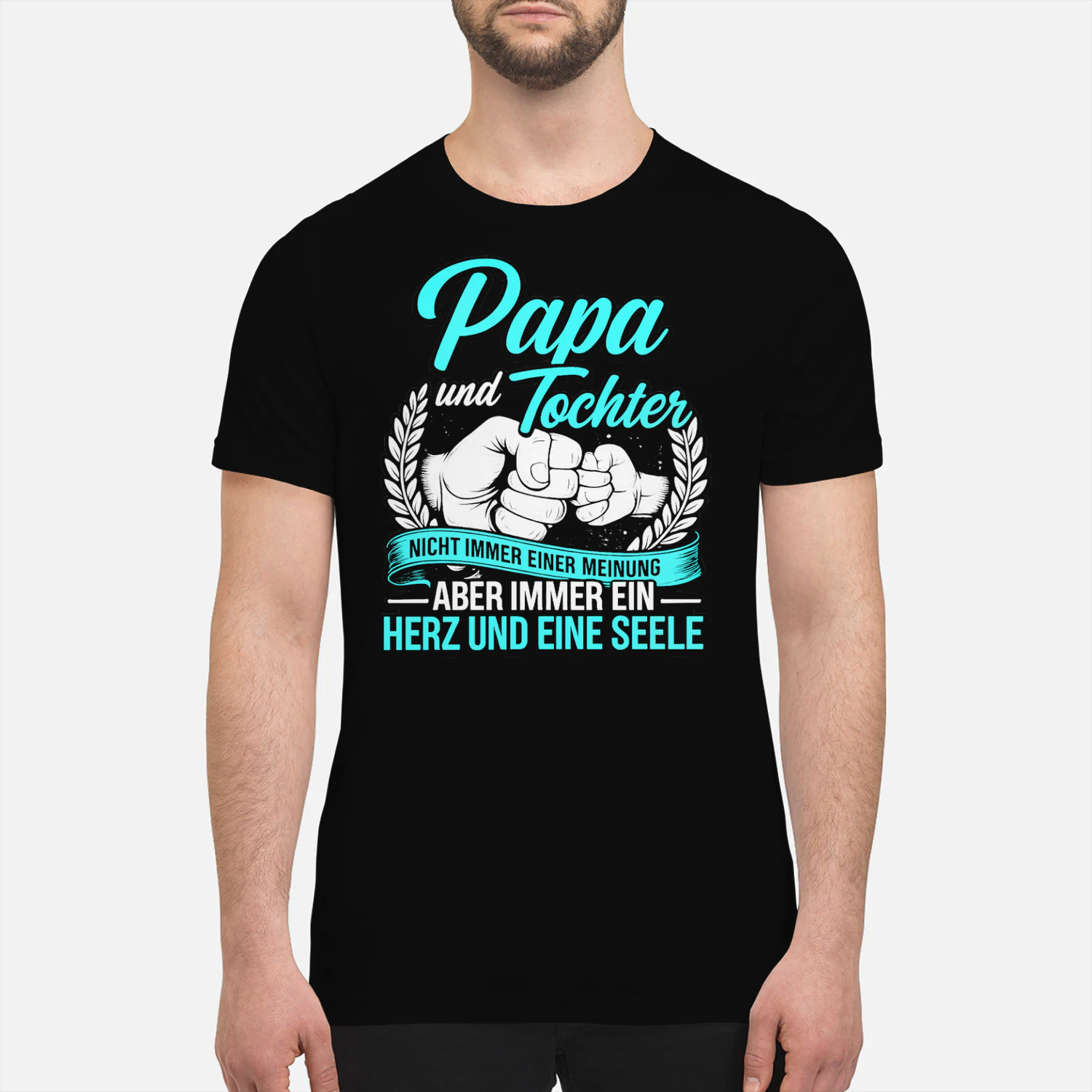Papa und Tochter T-Shirt – Nicht immer einer Meinung aber immer ein Herz und eine Seele – Geschenk für Papa – Vater Tochter Shirt – Familien Geschenk