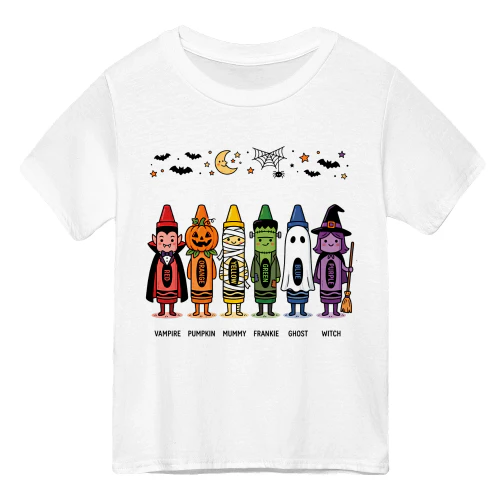 Cute Halloween Crayon Characters