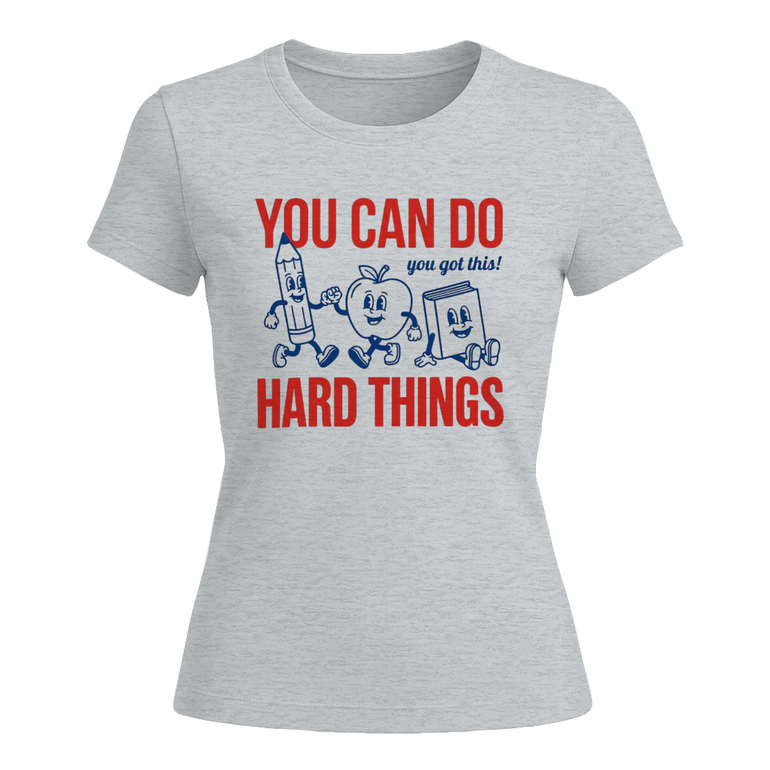 Design sans titre (13)You Can Do Hard Things T-Shirt, Motivational Retro School Tee with Pencil Apple Book Characters, Teacher & Student Gift Shirt – Get Yours! ✏️📚