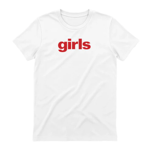 girls Red Lettering Minimalist T-Shirt Graphic Tee