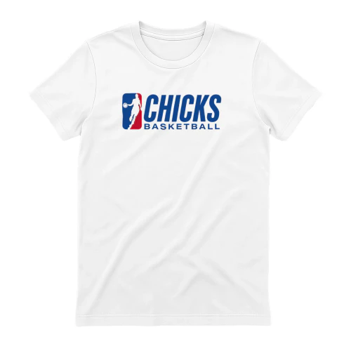 Chicks Basketball Logo T-Shirt - Funny Parody Graphic Tee for Women & Girls