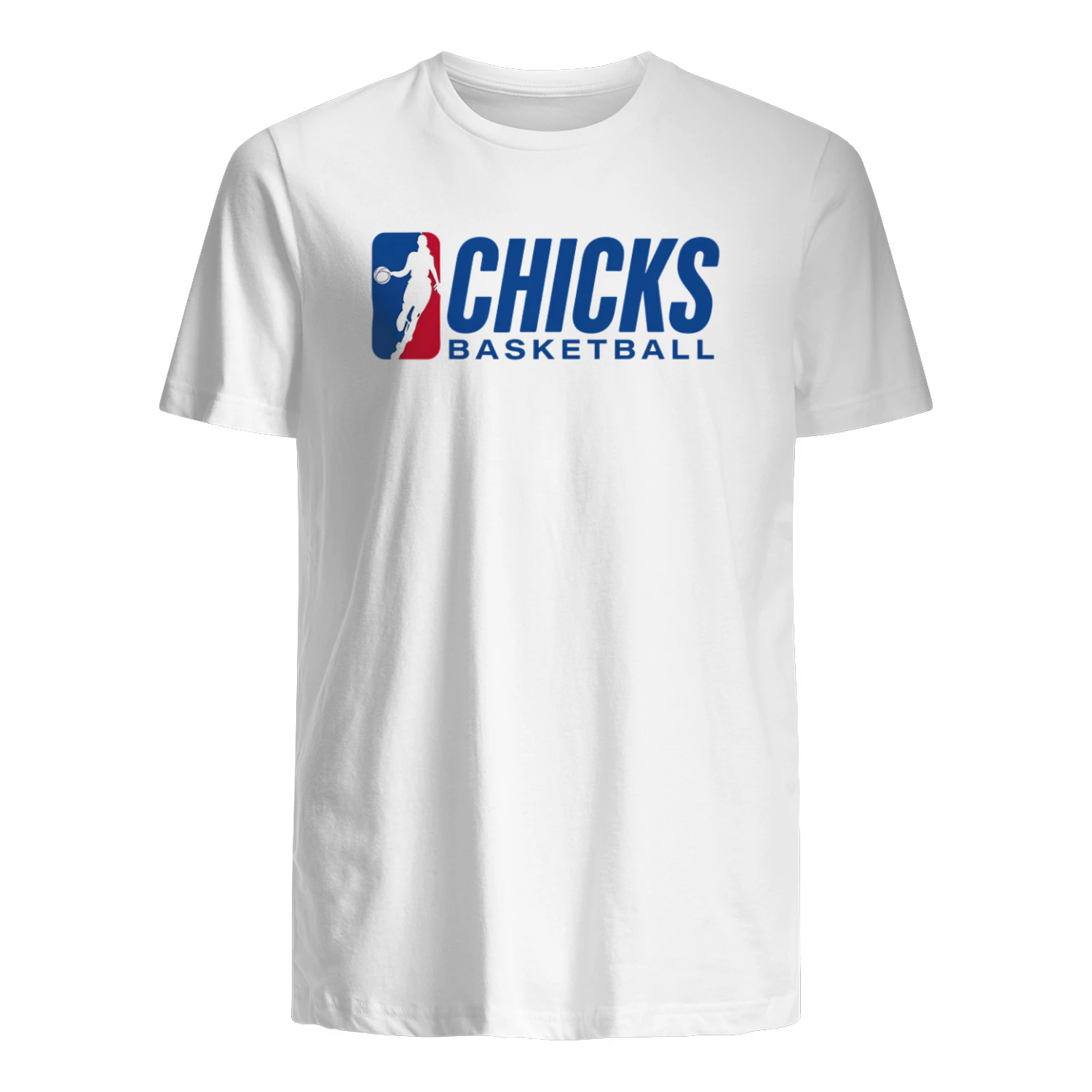 Chicks Basketball Logo T-Shirt - Funny Parody Graphic Tee for Women & Girls