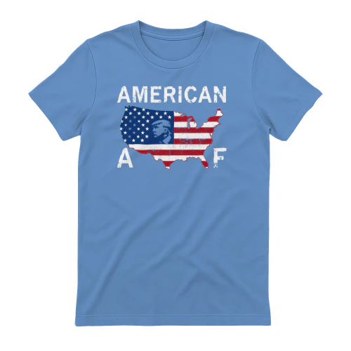 AMERICAN AF" Trump US Map Flag Patriotic T-Shirt – Bold Pro-Trump Conservative