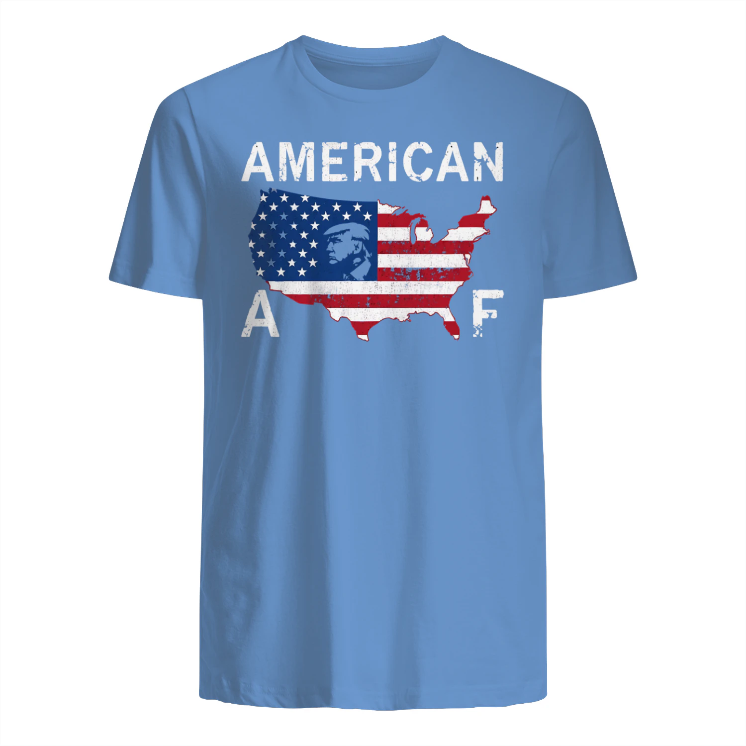 AMERICAN AF" Trump US Map Flag Patriotic T-Shirt – Bold Pro-Trump Conservative