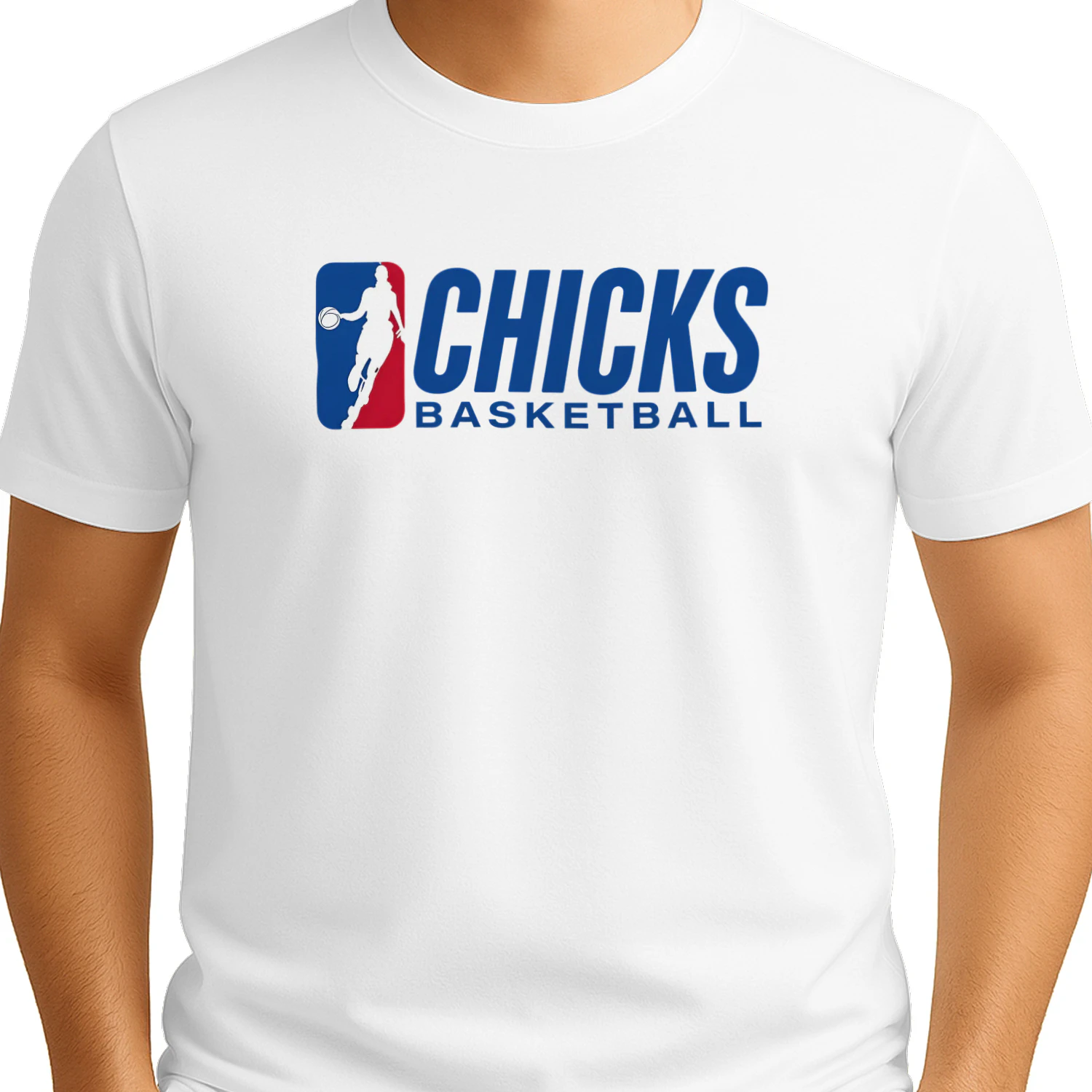 Chicks Basketball Logo T-Shirt - Funny Parody Graphic Tee for Women & Girls