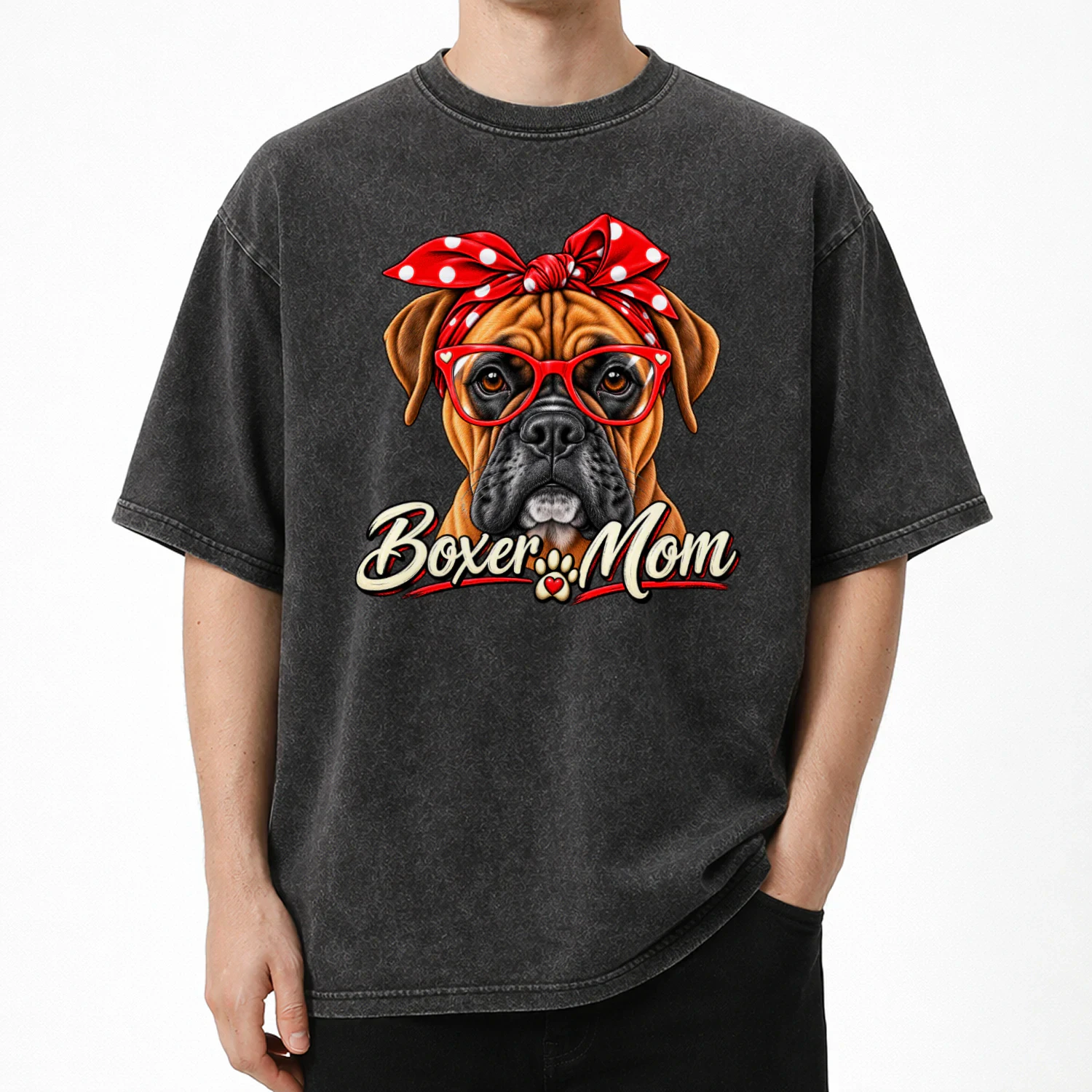 Cute Boxer Mom Unisex T-Shirt Gift Boxer Dog Owner Tee 