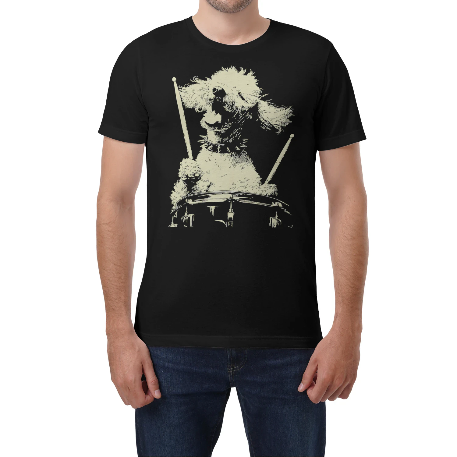 Poodle Playing Drums
