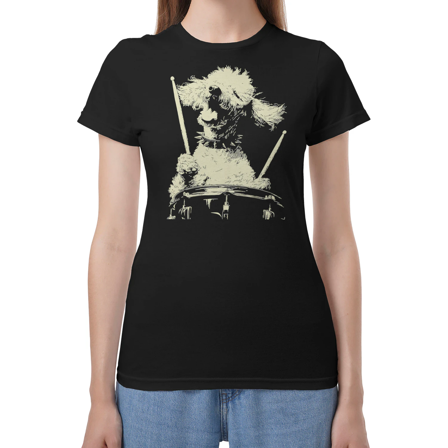 Poodle Playing Drums