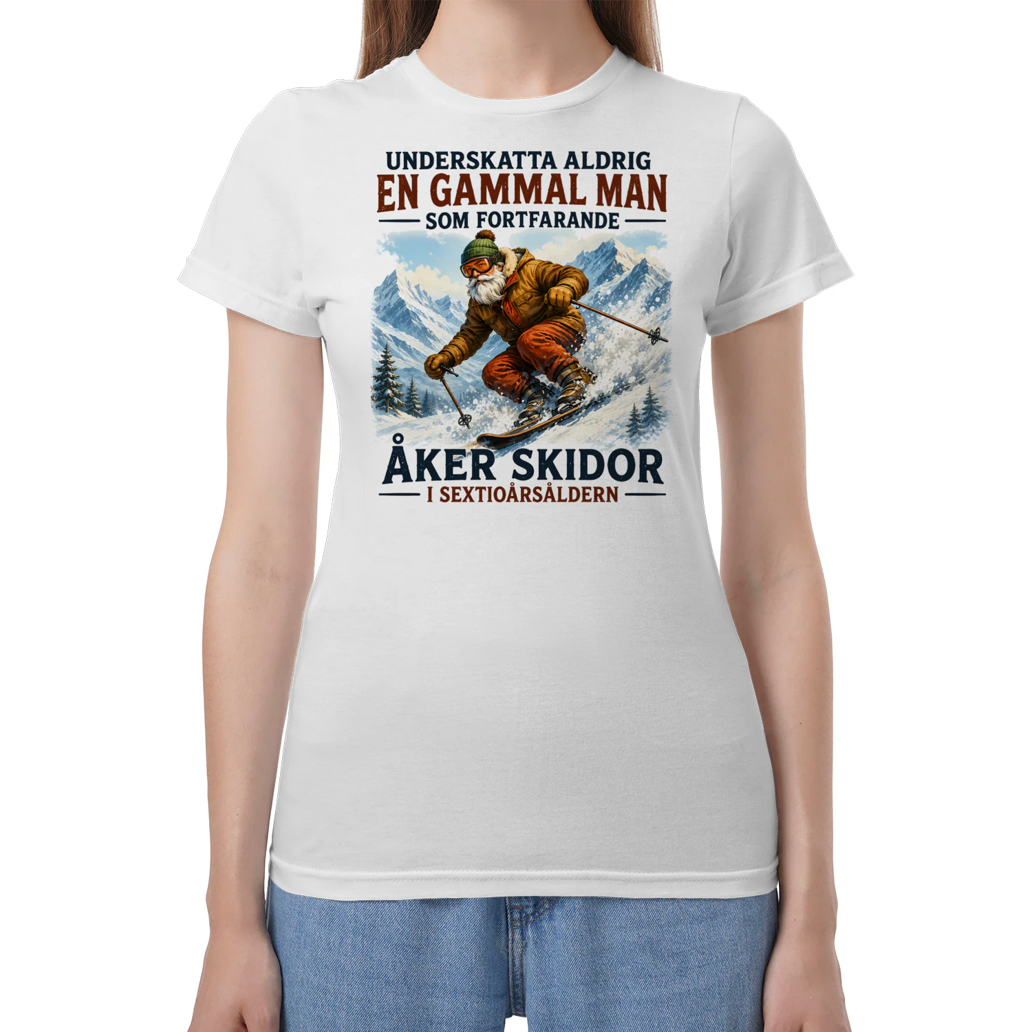 Gammal Man Skidor