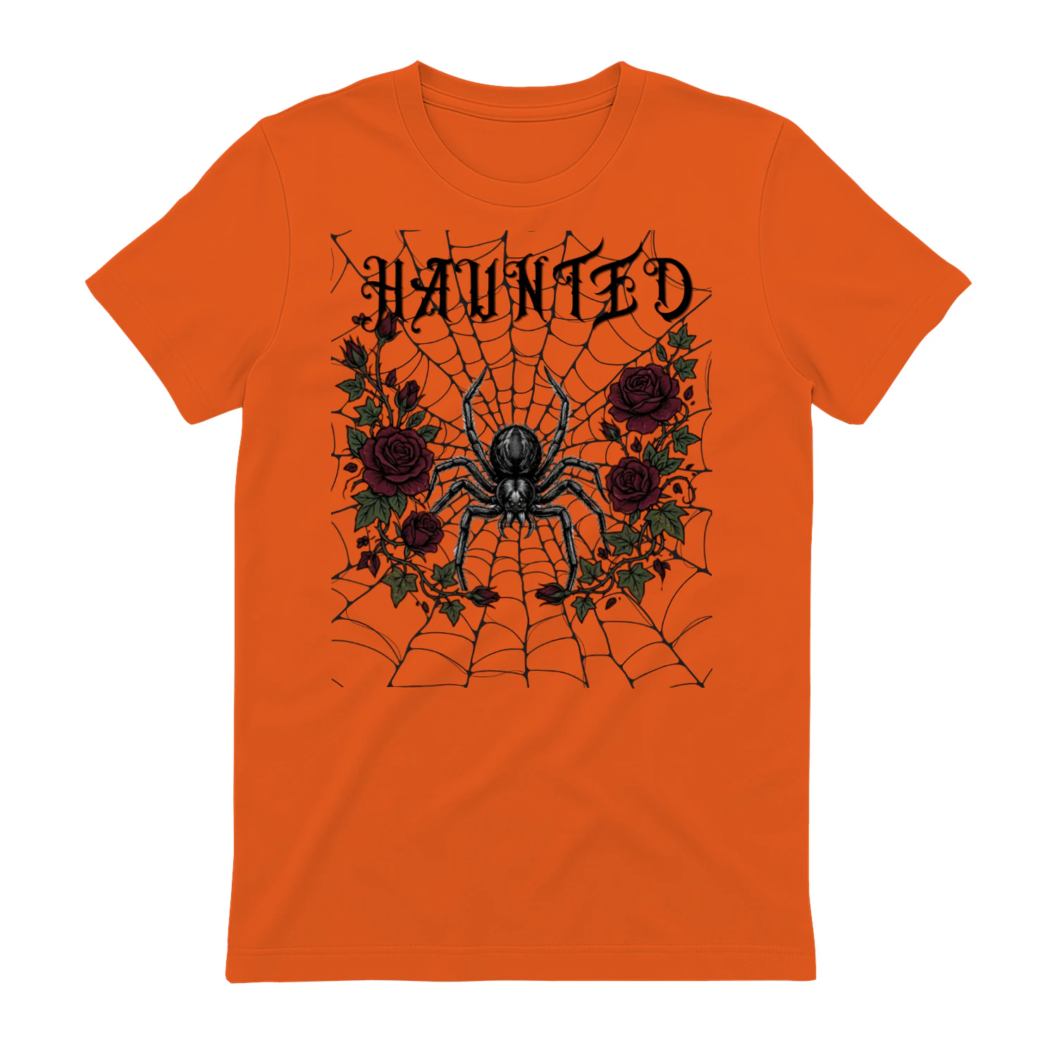 Haunted Spider & Roses | Spooky Gothic Halloween Graphic Tee Product