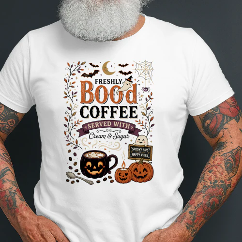 Freshly Booed Coffee Halloween T-Shirt
