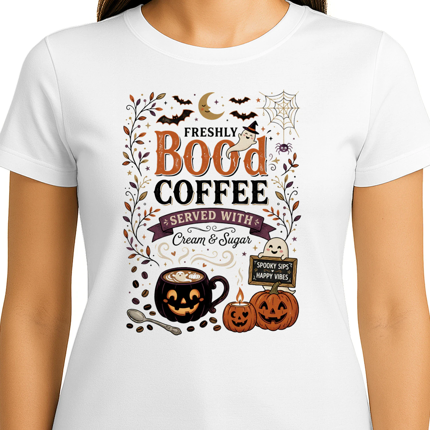 Freshly Booed Coffee Halloween T-Shirt