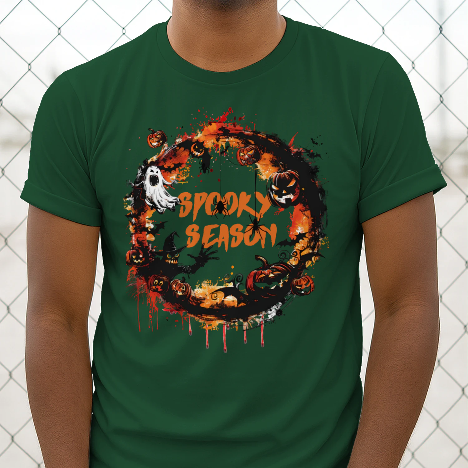 Unisex Premium Spooky Season Halloween Wreath T-Shirt