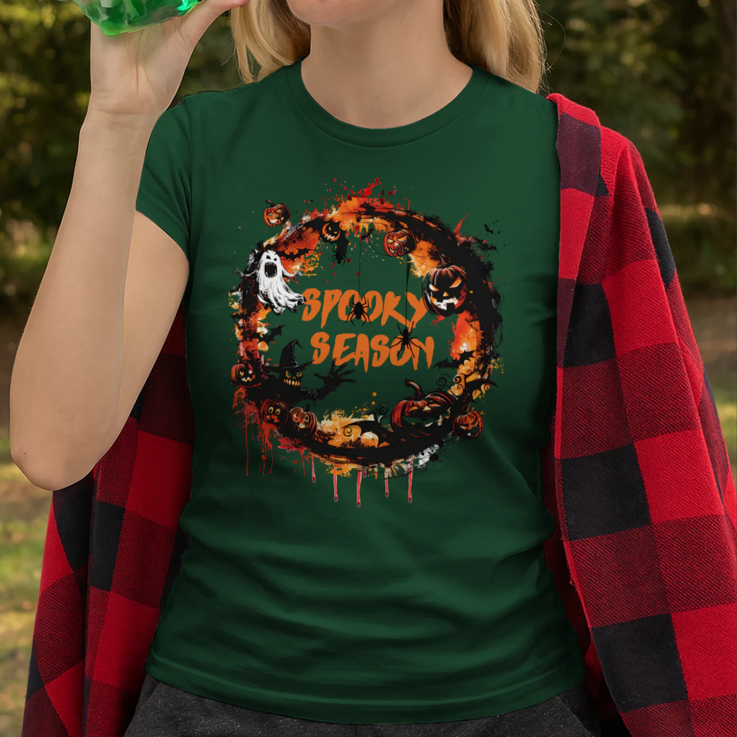 Unisex Premium Spooky Season Halloween Wreath T-Shirt