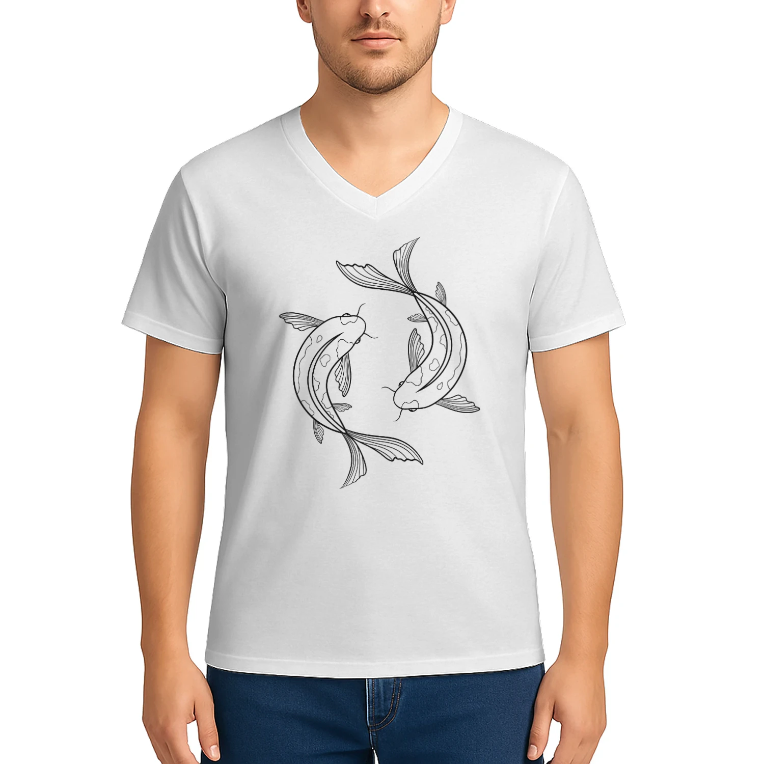 Yin and Yang T-Shirt Ink Drawing Various Sizes & Colours Tee