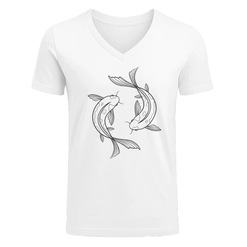 Yin and Yang koi T-Shirt Ink Drawing Various Sizes & Colours Tee