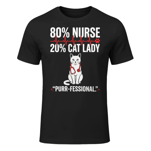 Cute Eighty Percent Nurse Twenty Percent Cat Lady Purrfessional Design