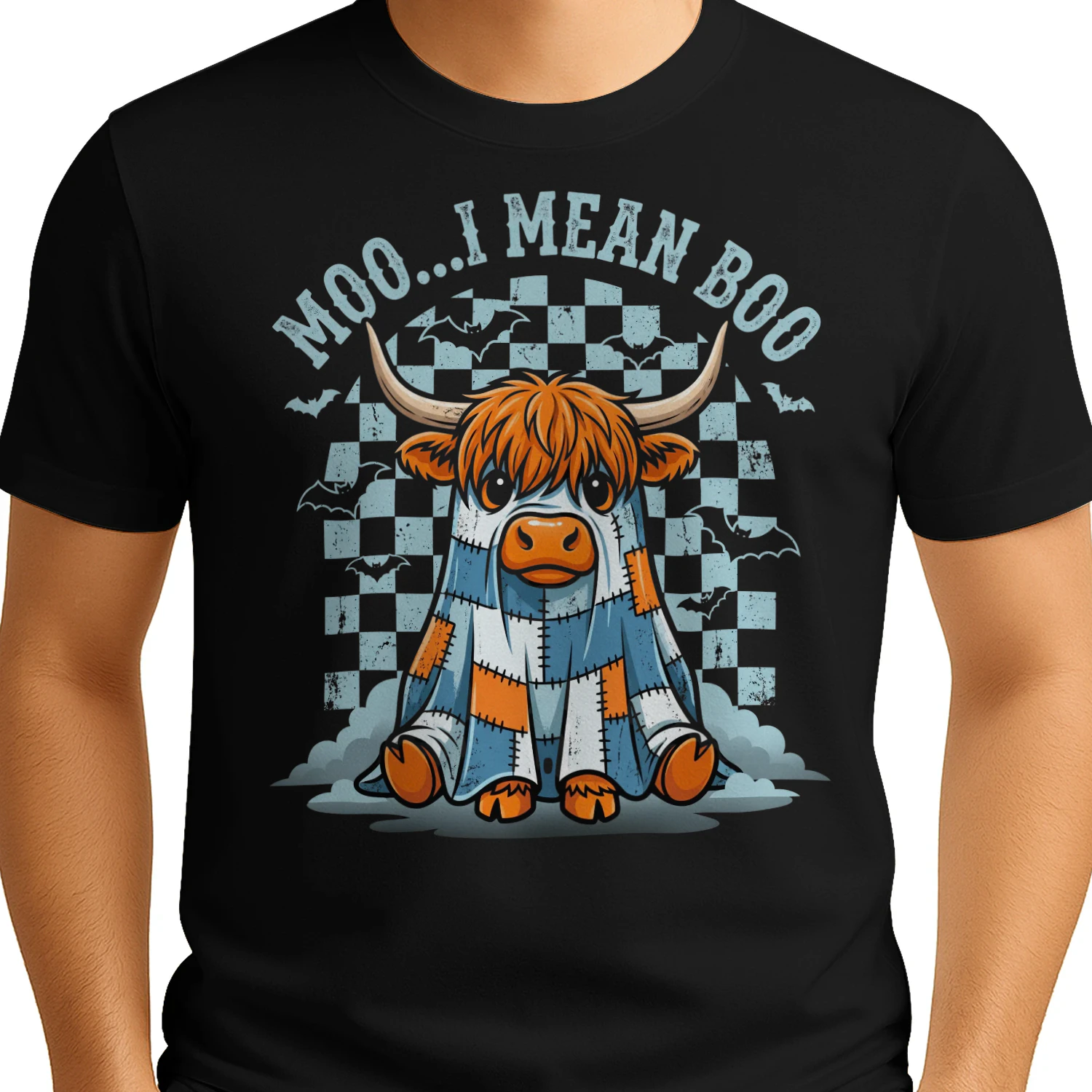 Cute Moo I Mean Boo Highland Cow Halloween Apparel Design
